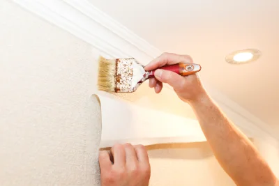 Pose de papier peint à Domjevin — revêtements muraux et toiles de verre